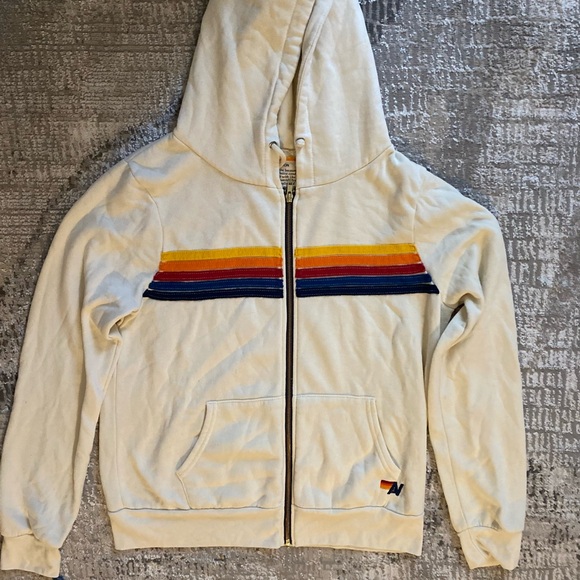 Aviator Nation 5 STRIPE HOODIE - VINTAGE WHITE - Picture 2 of 6